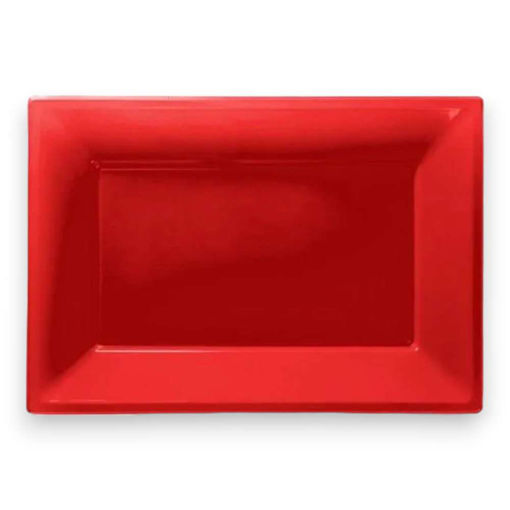 Picture of PLASTIC SERVING PLATTERS RED - 3 PACK 23X32CM